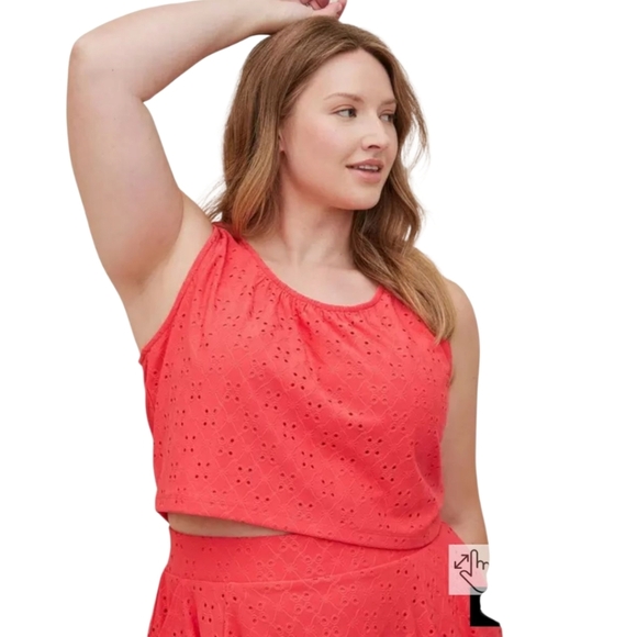 TORRID NEW Plus Size Tank & Skater Skirt Set Knit Eyelet Plus Size 2X - Picture 7 of 13